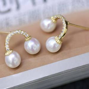 ต่างหูมุกน้ำจืดทรงเรียบง่ายทันสมัย ขนาด 5-6 มม. คุณภาพดี เงินแท้ S925 ประดับคริสตัล สวยเก๋ สำหรับผู้หญิง - Product Image 2