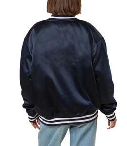 Veste universitaire bleu marine pour femme, best-seller, manches longues, col rabattu, bordure contrastée, matière polyester respirante, broderie - Product Image 5