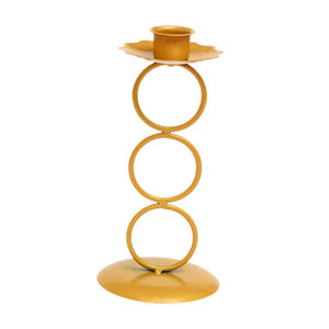 Juego de 2 Portavelas de Metal Dorado con Forma de Flor, Modernos y Elegantes, de Hierro, para Decoración de Mesa en Bodas y Hogar - Product Image 2