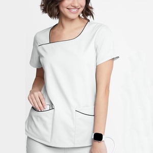 Vente en gros de blouses médicales pour femmes, ensemble de blouses de haute qualité en spandex/polyester, vêtements de travail confortables pour infirmières et médecins d'hôpital - Product Image 1
