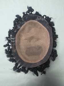 Peluca de Encaje Completo con Cabello Natural Negro Rizado para Hombre, Sistema de Reemplazo Capilar, Ondas Afro 8X10 - Product Image 6