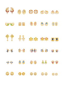 Últimos Pendientes de Oro Amarillo Sólido de 22K y Adornos Tradicionales Indios con Esmalte Meenakari y Gemas de Circonita Cúbica de Lujo para Mujer - Product Image 5