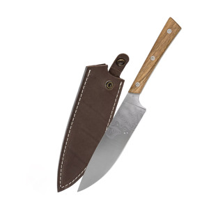 Couteaux de chef professionnels en acier Damas et acier au carbone, fabriqués à la main, de qualité supérieure, avec manche en bois - Product Image 2