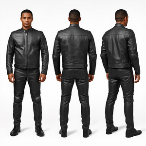 Traje de Cuero para Motocicleta, Chaqueta y Pantalones para Hombre, Conjunto de Ropa Deportiva para Carreras, Equipo de Cuero Resistente, Proveedor Mayorista, Fábrica OEM - Product Image 3