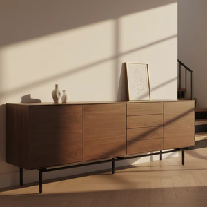 Armoire à tiroirs en teck naturel Hoshi, écologique, solution de rangement contemporaine pour chambre et salon, idéale pour entrepôt sur mesure - Product Image 1