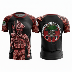 Custom Logo <b>Camouflage</b> Print Short Sleeve Sports <b>Shirt</b> Quick Dry Breathable Crew Neck Performance Training Gym Activewear <b>Shirts</b> - Product Image 2