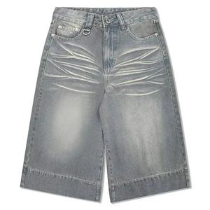 Pantalones Cortos de Mezclilla para Hombre, Transpirables, Cómodos, Estilo Urbano Casual, Verano, Lavado Ácido, Holgados, Estilo Streetwear, Precio al por Mayor - Product Image 1