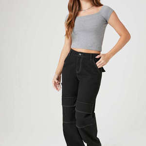 New Arrival Top Trending Women Wear Sexy Fit <b>Drop</b> Shoulder Tank Tops for Women Cropped Top T-Shirts - Product Image 1