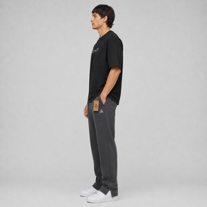 Wholesale High Quality Custom DTF Printed Logo Casual Canvas Men's Sweatpants 100% Cotton Baggy Fit Solid Color Custom Washed - Product Image 2