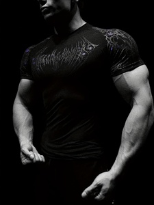 Wholesale Dry Fit Gym Compression <b>T</b> <b>Shirt</b> Men Cyber <b>Gothic</b> Sublimated Muscle Fit Workout Tee - Product Image 4