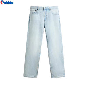 Jean évasé vintage coupe ample personnalisé pour homme, jean empilé en denim de haute qualité, pantalon en denim vierge ample pour homme 2025 - Product Image 4
