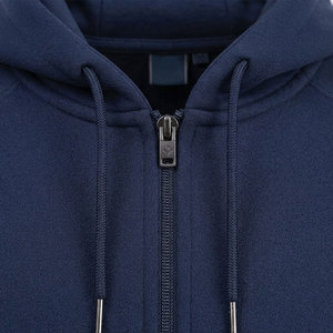 Men Slim Fit Full Zip Hoodie With Contrast Sleeve Panels Kangaroo Pocket Casual Athletic Streetwear Custom Color Hoodie - Product Image 3