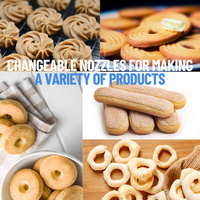 Machine automatique commerciale en acier inoxydable pour la découpe, le remplissage et l'extrusion de biscuits et de gâteaux, avec moteur numérique, pour farine, lait et eau