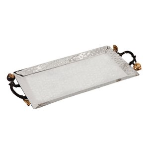 Bandeja de Servir de Acero Inoxidable con Diseño Moderno y Asas de Granada, Bandeja para Servir Alimentos, Decoración del Hogar, Suministros para Hoteles - Product Image 3