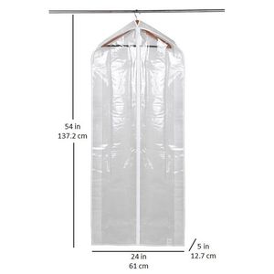 4 Pack Non-Woven Suit and <b>Dress</b> Hanging <b>Bags</b> Arctic White with Handles - Product Image 5