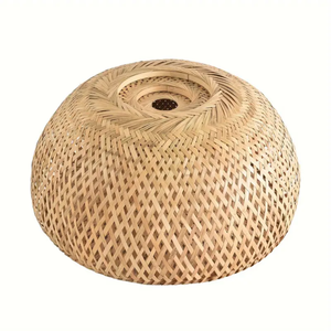 <b>Large</b> Bamboo Ceiling <b>Light</b> with Handwoven Shade for Dining Area Villas Hotels and Commercial Interiors - Product Image 5
