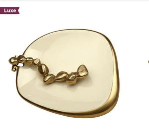 Glam Gold <b>Tissue</b> Holder With Pearl Design <b>Paper</b> Napkin Stand Decorative Tray - Product Image 3