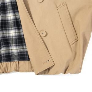 Abrigo Corto de Invierno Estilo Británico, Cuello Alto, Mangas Raglán, Cierre Cruzado Vintage, Reversible, Ecológico, Holgado - Product Image 3