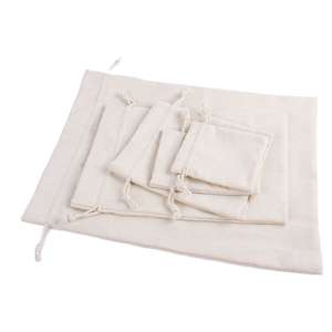 Bolsa antipolvo de algodón con tamaño de logotipo impreso personalizado Bolsa antipolvo de algodón con cordón de lona blanca reutilizable - Product Image 5