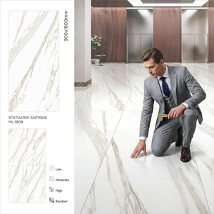 Carreaux de céramique 90x180cm Marfil Beige Rustique 9mm Faux Marbre Carreaux de porcelaine émaillée pour sol et mur - Product Image 5