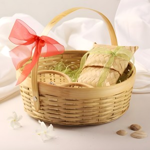 Decorative woven <b>basket</b> christmas holiday gift storage cheapest price natural bamboo <b>flower</b> <b>baskets</b> - Product Image 6