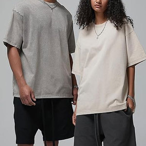 T-shirts Oversize Homme Vintage Coupe Ample Manches Courtes Décontracté Streetwear Ample Délavé Unisexe Hauts Confortables en Coton Quotidien - Product Image 4