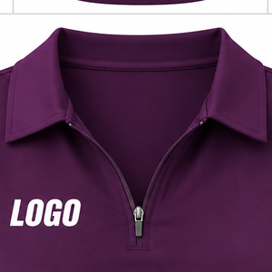 <b>Women's</b> Sleeveless Polo Shirt Index Sports Wear Solid Purple Zipper Collar Golf Top for USA - Product Image 5