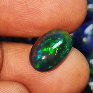 225 pièces d'opale noire naturelle éthiopienne, cabochons ovales et en forme de poire de 8 mm à 18 mm, lot de 535 carats, Iroc Sales, pierres précieuses en vrac, 407 $ US pour tout le lot - Product Image 5