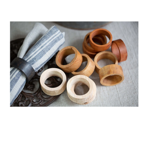 Anneaux de serviette en bois écologiques de qualité supérieure, faits à la main, finition lisse, forme carrée, décoratifs pour la table - Product Image 5