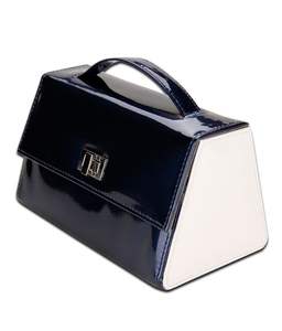 Top Handle Genuine Leather Water Resistant Mini <b>Bags</b> for Women Wholesale <b>Evening</b> <b>Bag</b> Regular Shape <b>Navy</b> Blue - Product Image 6
