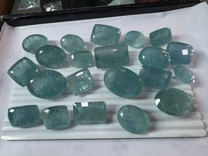 TASBIYA GEMS Aguamarina Natural 30-100 Quilates, Corte Esmeralda/Ovalado/Pera, Certificación de Terceros, Gemas Sueltas Pulimentadas para Joyería - Product Image 5