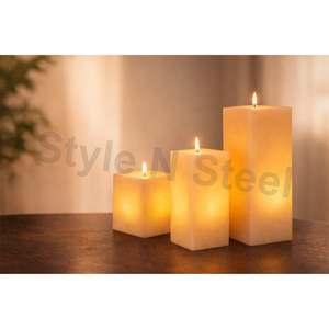 Vela cuadrada blanca tipo pilar, opción de decoración para el hogar, bodas, Navidad, Pascua, cumpleaños y San Valentín - Product Image 3