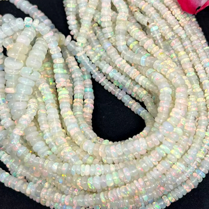 Ethiopian <b>Opal</b> Gemstone Beads Medium Quality 4-5mm Multi Fire Roundel Natural Plain Beads 15.5 Inches Mehrajudin Gems Third - Product Image 2