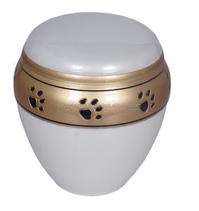 Urne funéraire en métal finition blanche pour cendres humaines Urne décorative en métal pour application adulte urne funéraire - Product Image 3