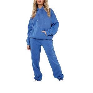 Logo personnalisé 100% coton surdimensionné respirant lavage à l'acide femmes survêtement en gros femmes 100% coton lavage à l'acide survêtements 2026 - Product Image 1