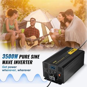 Inverter di Potenza a Onda Sinusoidale Pura da 3500 Watt, da DC 12V a AC 120V, per Auto, con Porta USB, Display LCD e Telecomando - Product Image 2