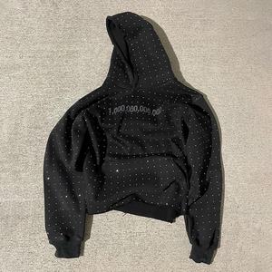 Nouveau sweat à capuche pull complet avec strass et épaules tombantes personnalisé sweat à capuche pour hommes en détresse - Product Image 1