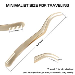 <b>Comb</b> Tweezer 2 in 1 <b>Lash</b> Tweezer with <b>Comb</b> With Stainless Steel Elbow Tweezers Professional Eyelash Extension And <b>Comb</b> Tweezer - Product Image 3