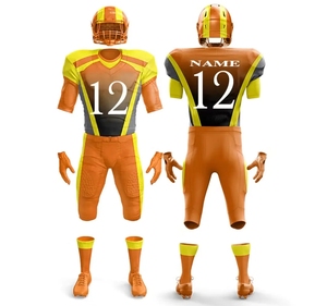 Uniformes de football américain personnalisables, rouge, 100% polyester, imprimé par transfert thermique, imprimé sur le devant, évacuation de l'humidité, ajusté, pour hommes - Product Image 6
