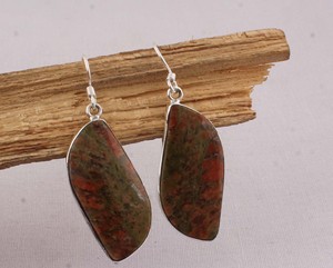Handmade Jasper <b>Earrings</b> 925 <b>Sterling</b> <b>Silver</b> Vintage Bohemian Style Natural Stone <b>Dangle</b> <b>Earrings</b> 2026 Trending Unique Pattern - Product Image 4