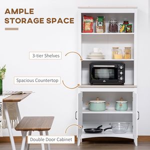 Credenza da Cucina Indipendente da 70 Pollici con 3 Ripiani Regolabili, Mobile Dispensa, Credenza Aperta, Mobiletto Laterale - Product Image 4