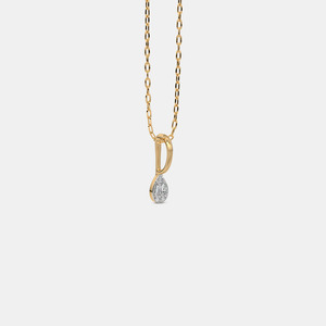 14K Yellow <b>Gold</b> Cluster Lab Grown Diamond <b>Pendant</b> <b>Necklace</b> - Product Image 3