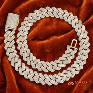 18K Gold Plated Moissanite <b>Necklace</b> Fashion Jewelry Cuban Link <b>Chain</b> for Women & Men Elegant Gift New York City Fine Jewelry NYC - Product Image 2