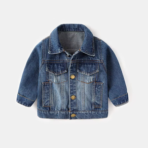 Chaqueta de Mezclilla para Niños, Primavera-Otoño, Azul Clásico y Negro, Chaqueta de Algodón Lavado, Abrigo Informal para Niños Pequeños - Product Image 3