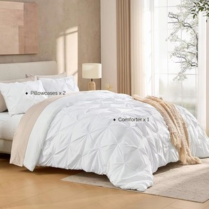 Juego de Edredón Moderno Blanco Sólido de 3 Piezas con Diseño Cosido, Lavable, para Uso Doméstico - Product Image 4