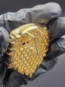 Colgante de águila con incrustaciones de moissanita en plata 925 chapada en oro amarillo de 14k para raperos, joyería hip hop con diamantes personalizada para uso en moda. - Product Image 5