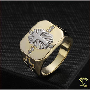 Anillo de Plata 925 de Primera Calidad con Diamante Cultivado en Laboratorio para Hombre, con Diseño Moderno con Acentos de Piedras, para Revendedores de Joyería al por Mayor - Product Image 6