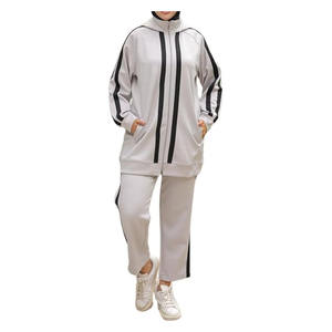 Conjunto Deportivo Modesto de 2 Piezas para Mujer, Secado Rápido, Ligero, Transpirable, Poliéster/Algodón, Traje de Yoga para Gimnasio - Product Image 4