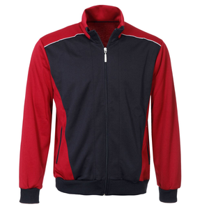 <b>Men's</b> Red Navy Color Block Tracksuit Set Full Zip <b>Jacket</b> With Side Pockets Regular Fit Sporty Style Autumn Wear Cotton Material - Product Image 2
