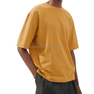 T-shirt streetwear surdimensionné en gros, épaules tombantes, 100% coton, 280 GSM, uni, lourd, taille plus, ample, pour hommes - Product Image 1